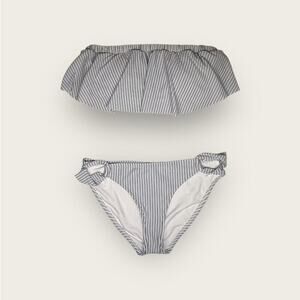 NWT | Hula Honey | Striped Bikini Set | Blue & White | Size Medium